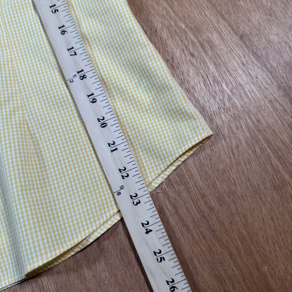 Brooks Brothers 346 Button Down Women 8 Yellow Gingham Non-Iron Cotton Fitted - Picture 5 of 12